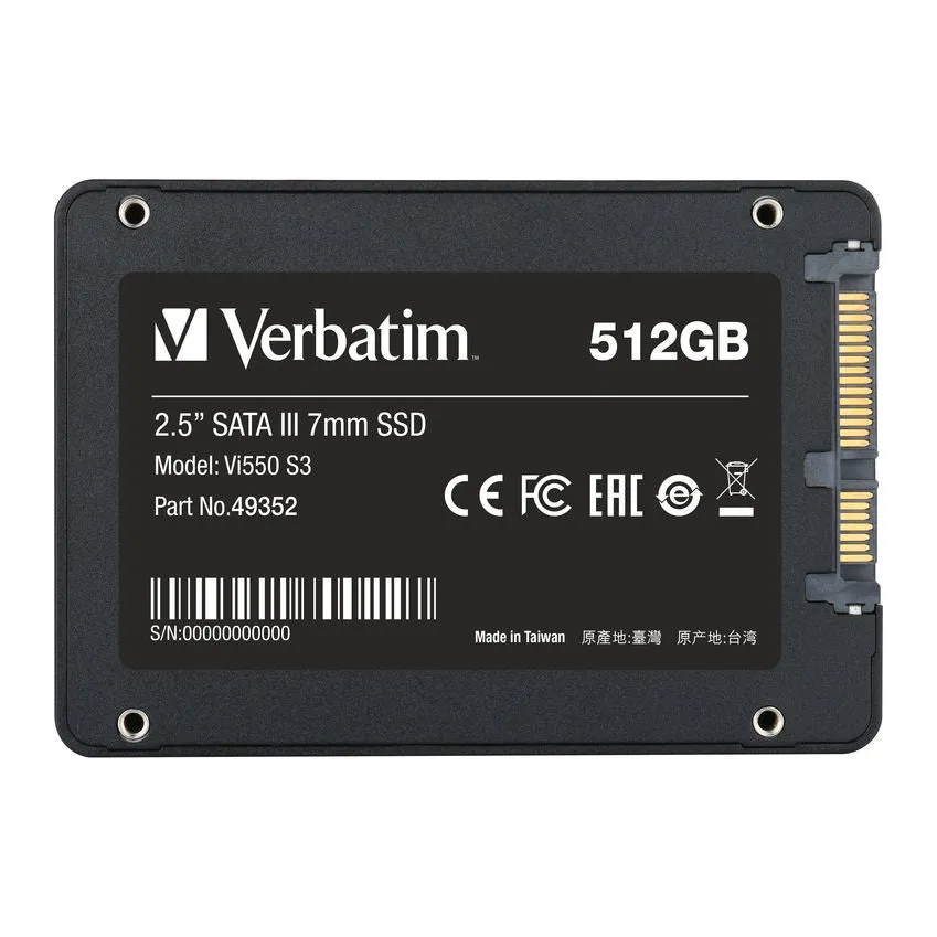 Verbatim Ssd Vi550 S3 - 512 Gb - 2.5" - Sata 6 Gb/S