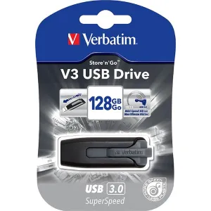 Verbatim Store-N-Go V3 Flash Drive 2.0 128Gb Grey