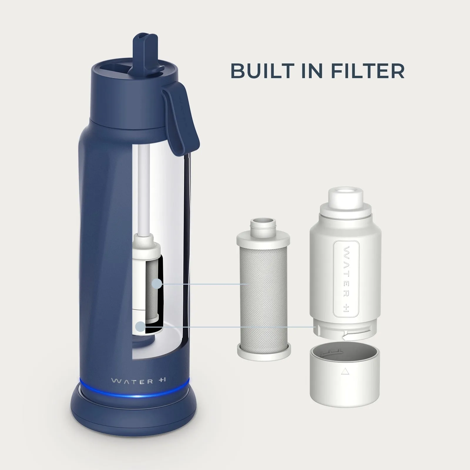 WaterH Vita Smart Water Bottle with Filter, 18 oz