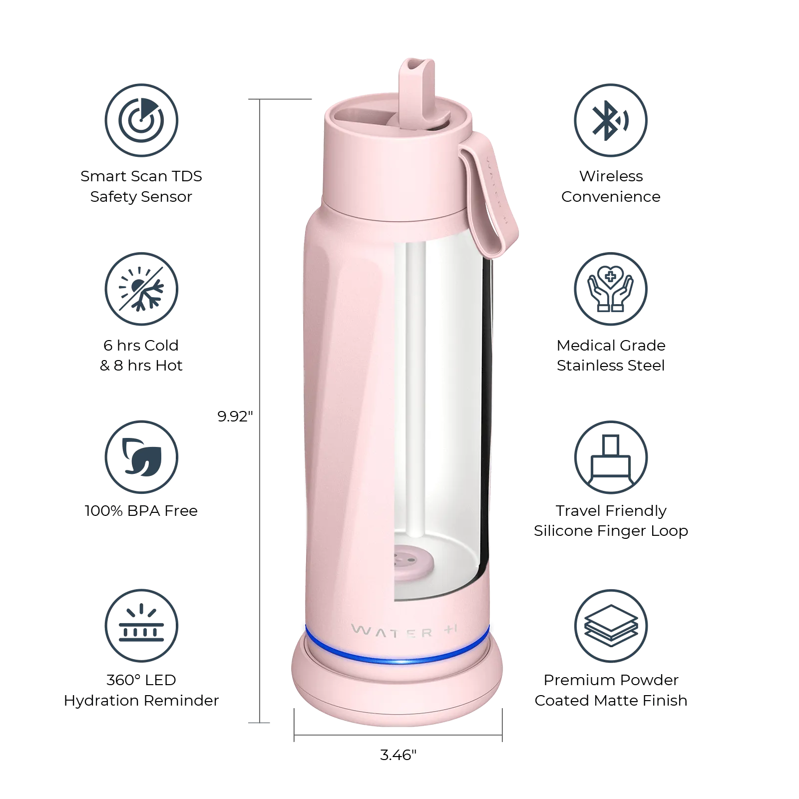 WaterH Vita Smart Water Bottle with Filter, 18 oz