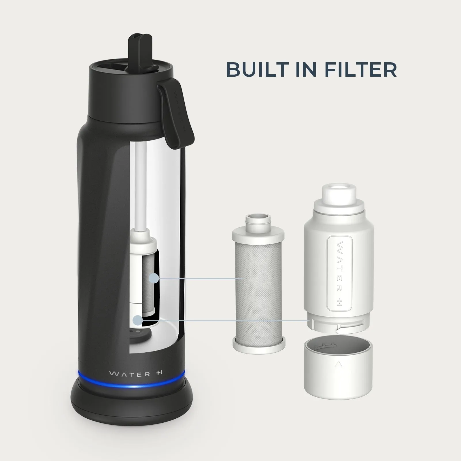 WaterH Vita Smart Water Bottle with Filter, 18 oz
