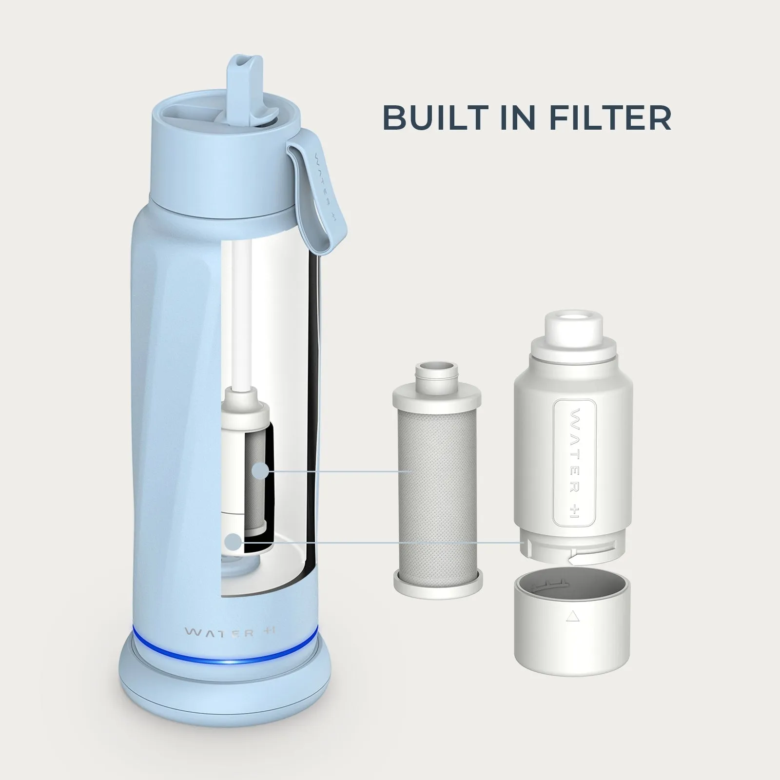 WaterH Vita Smart Water Bottle with Filter, 18 oz